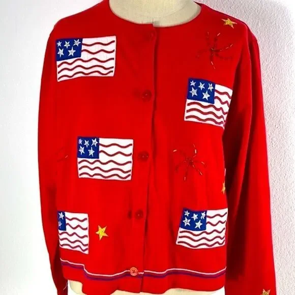 Emma Tricot Women's Sweater Cardigan Red size S Long Sleeve - Picture 2 of 8